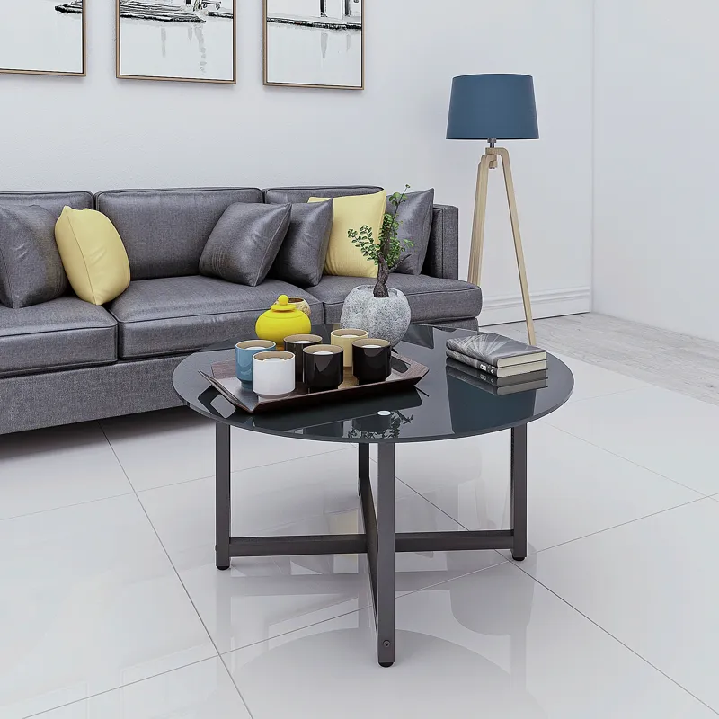 Round Whole Coffee Table, Clear Coffee Table,Modern Side Center Tables For Living Room, Living Room 