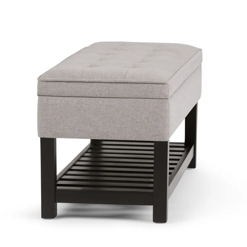 Cosmopolitan - Storage Ottoman Bench with Open Bottom - Cloud Grey