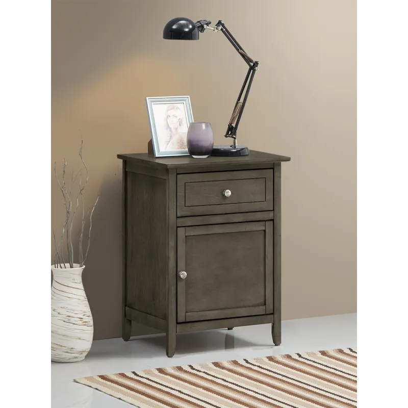 Izzy - G1411-N-05 1 Drawer /1 Door Nightstand - Gray