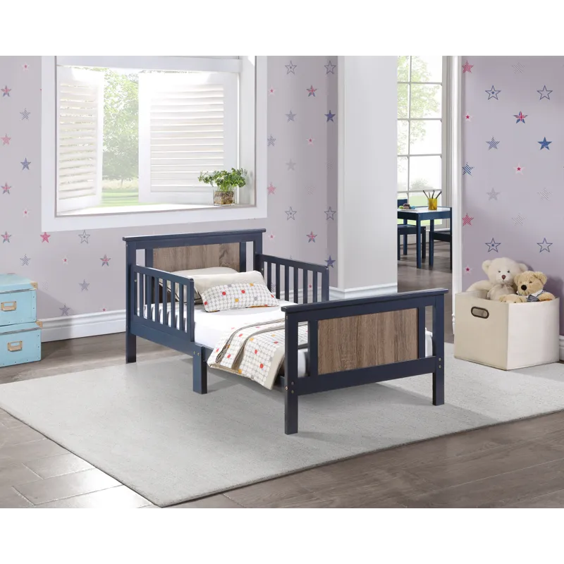 Connelly - Reversible Panel Toddler Bed - Midnight Blue/Vintage Walnut