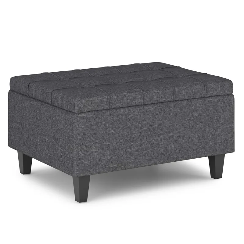 Harrison - Small Coffee Table Storage Ottoman - Slate Grey