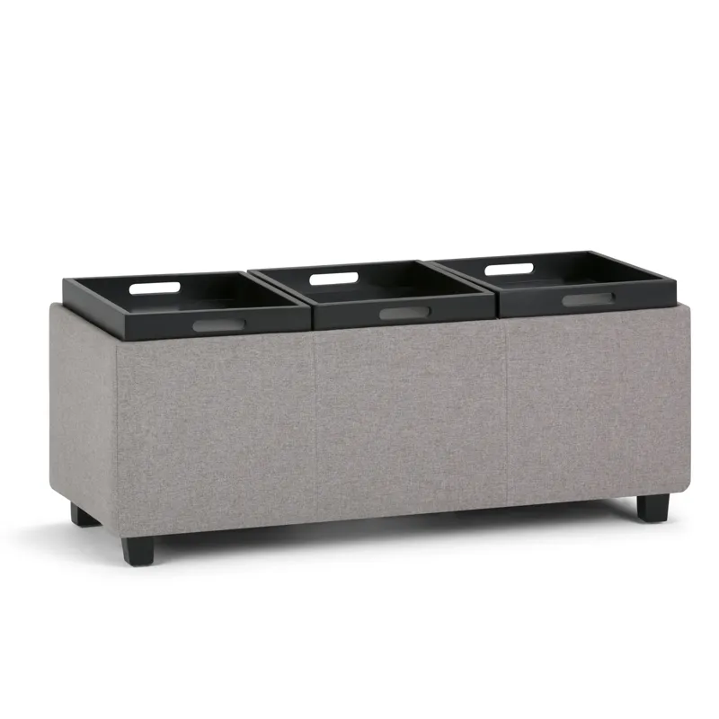 Avalon - Storage Ottoman - Cloud Grey