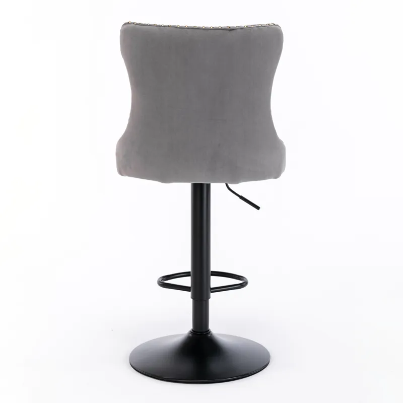 Swivel Velvet Barstools Adjusatble Seat Height , Modern Upholstered Bar Stools With Backs Comfortabl