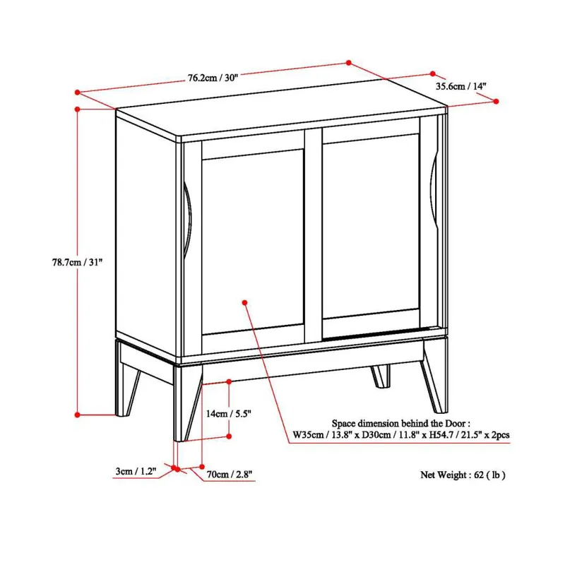 Harper - Low Storage Cabinet - White