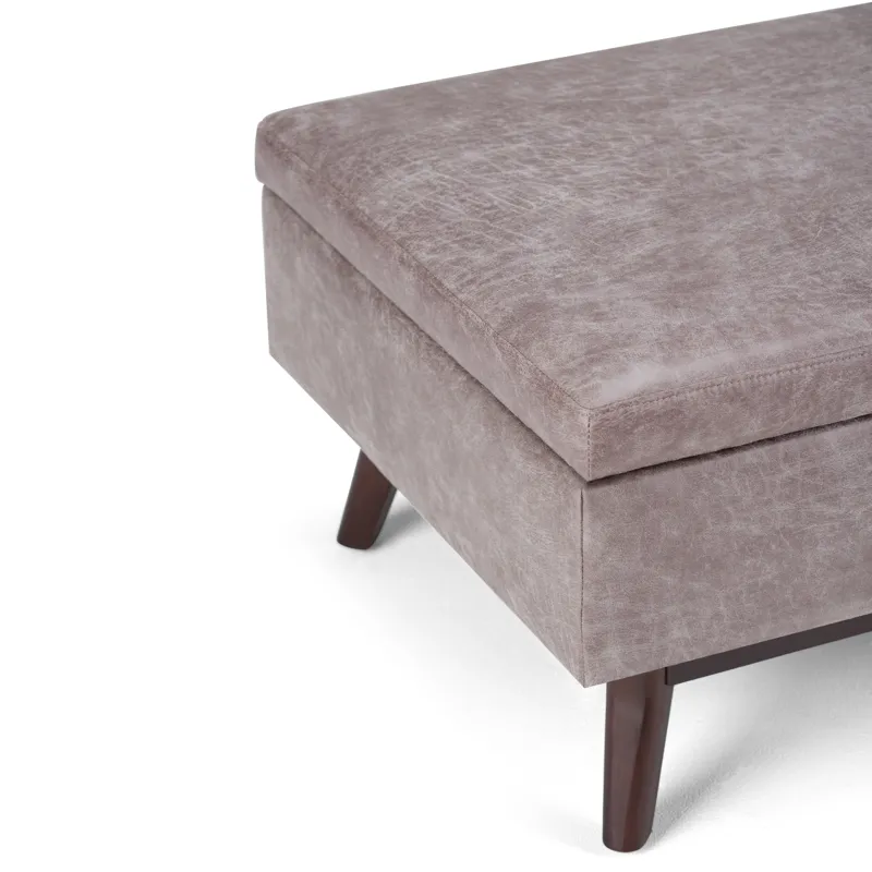 Owen - Coffee Table Storage Ottoman - Distressed Grey Taupe