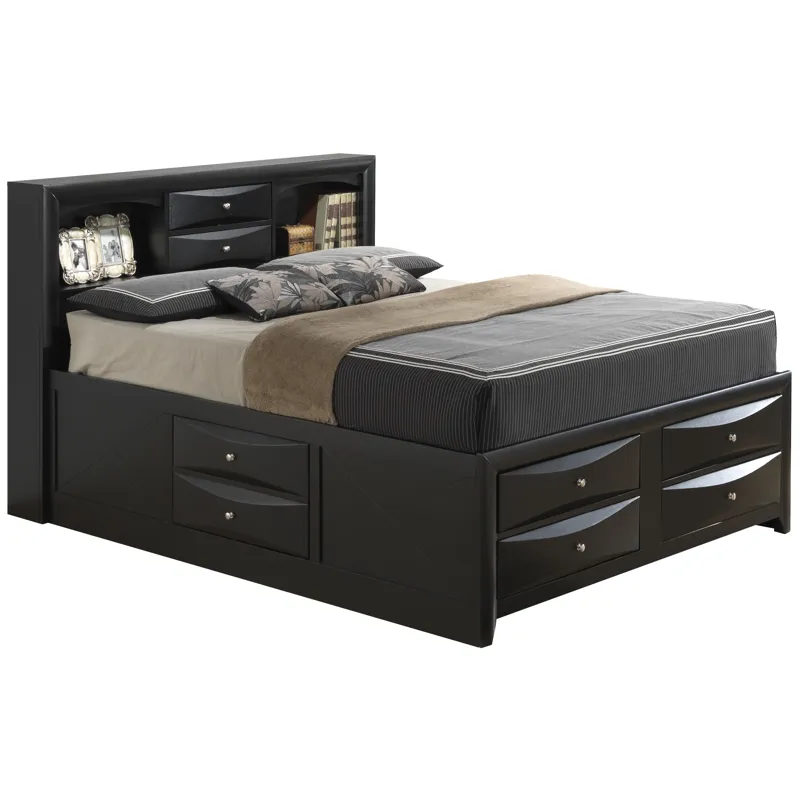 Marilla - G1500G-QSB3 Queen Storage Bed - Black
