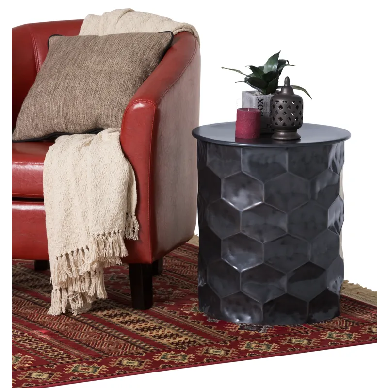 Whitney - Metal Storage Side Table - Antique Bronze