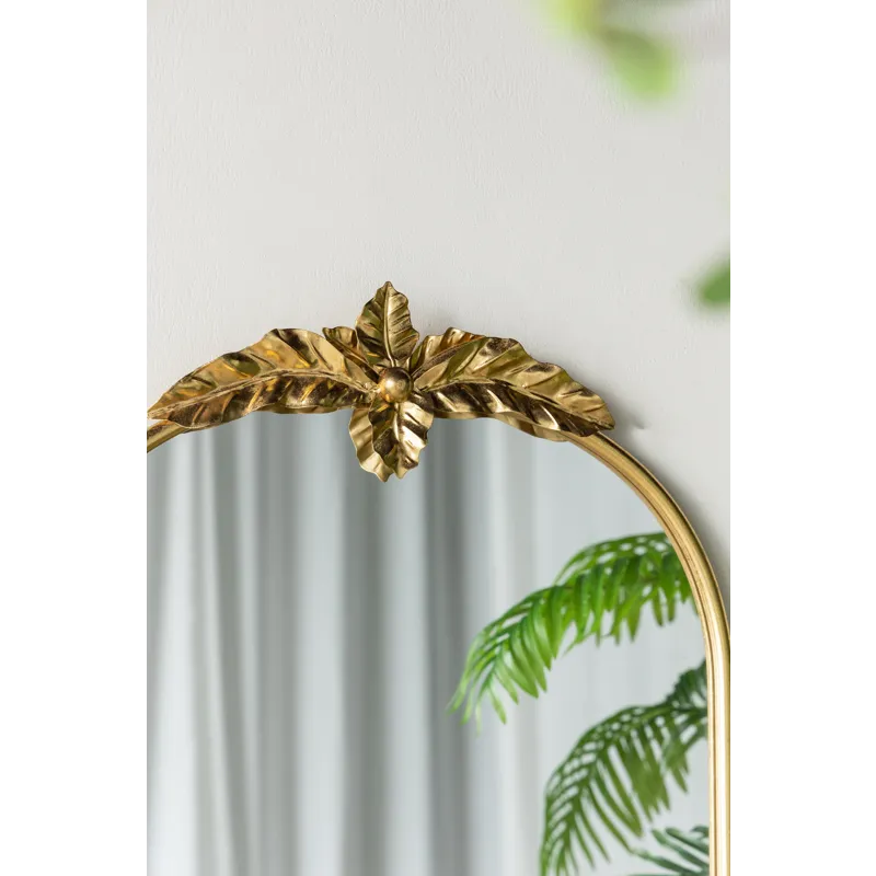 Arched Wall Mirror With Metal Frame, Wall Mirror For Living Room, Bedroom Hallway - Gold