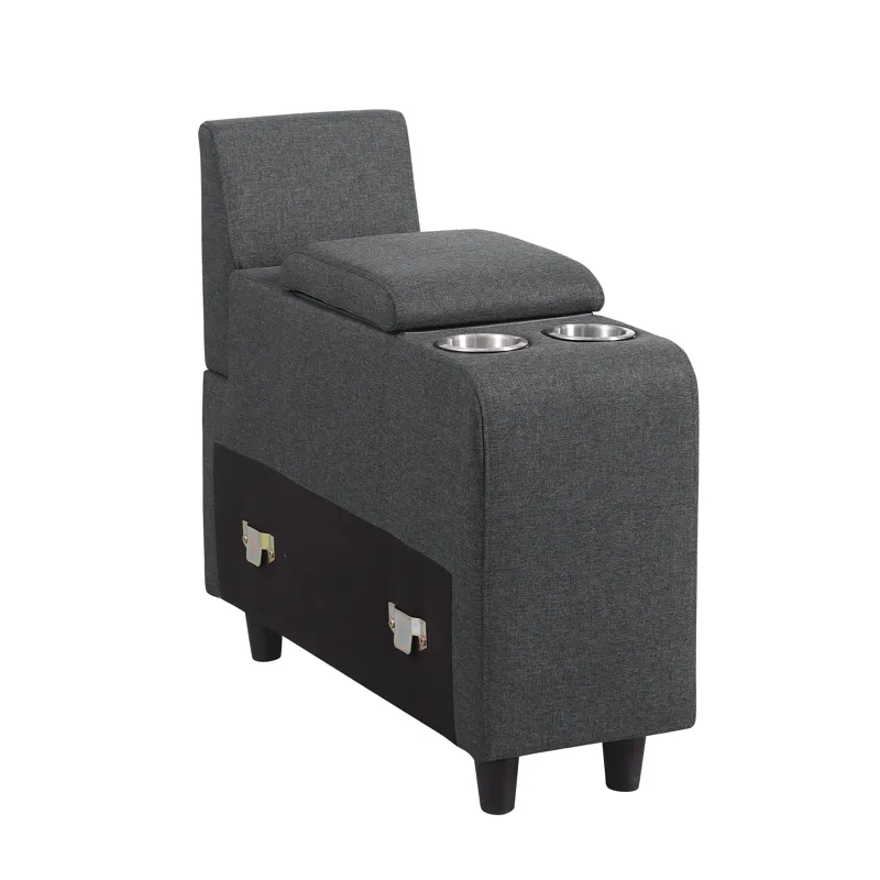 Hannah - Sectional Sofa With Ottoman - Dark Gray