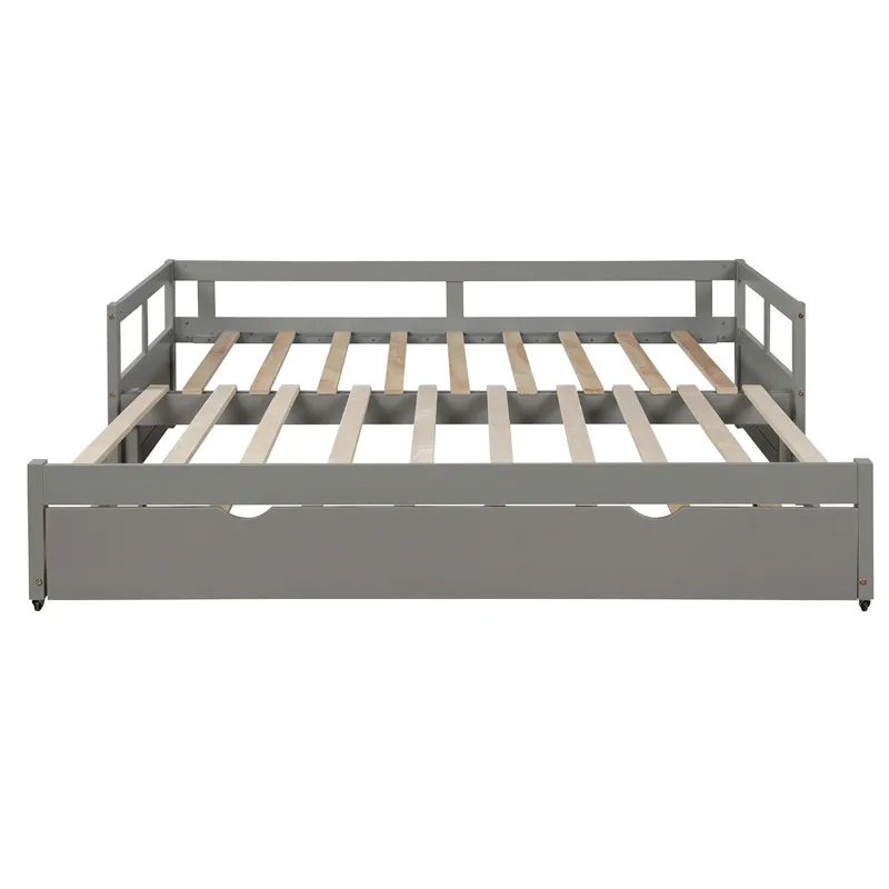 Extending Daybed With Trundle, Wooden Daybed With Trundle - Gray