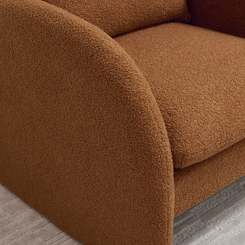 Modern Sherpa Upholstered Accent Chair, Comfortable Living Room Armchair, Lounge Chair For Bedroom, 