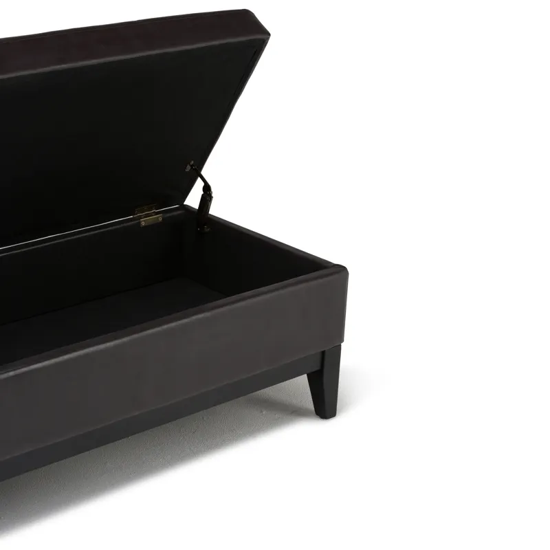Oregon - Storage Ottoman Bench with Tray - Tanners Brown