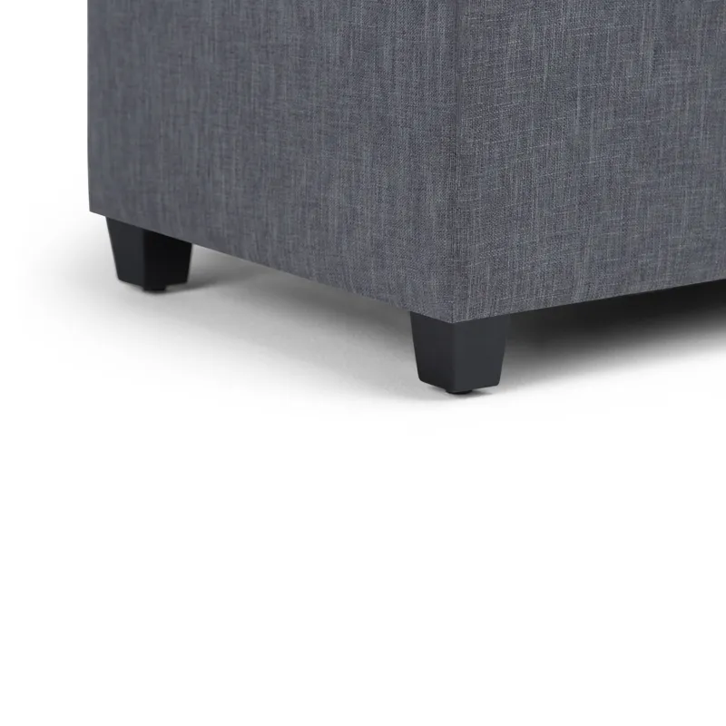 Sienna - Storage Ottoman Bench - Slate Grey