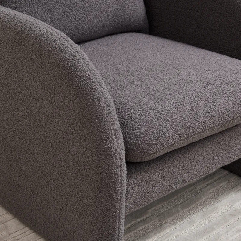 Modern Sherpa Upholstered Accent Chair, Comfortable Living Room Armchair, Lounge Chair For Bedroom, 