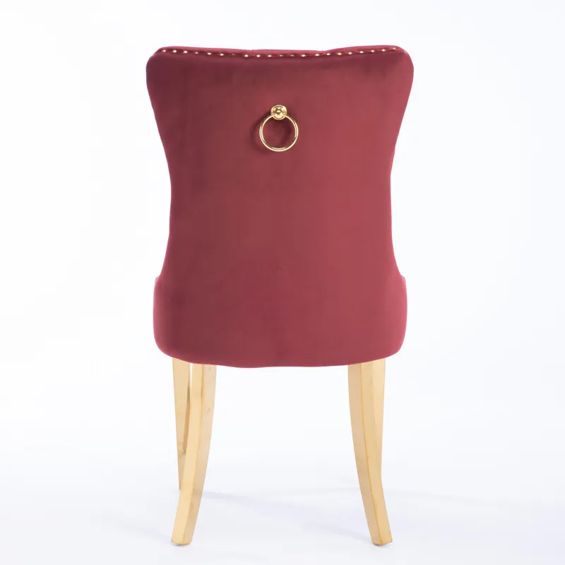 Nikki - Modern, High-End Tufted Solid Wood Contemporary Velvet Upholstered Dining Chair With Golden 