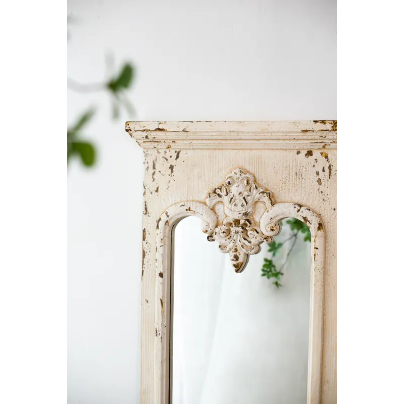 Full Length Mirror With Solid Wood Frame, Floor Mirror For Living Room Bedroom Entryway - White