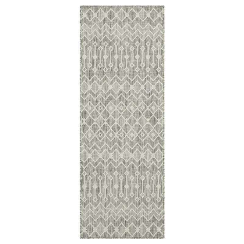 Sunshine - 2\'7\" X 7\'3\" Indoor / Outdoor, Polypropylene Area Rug - Silver