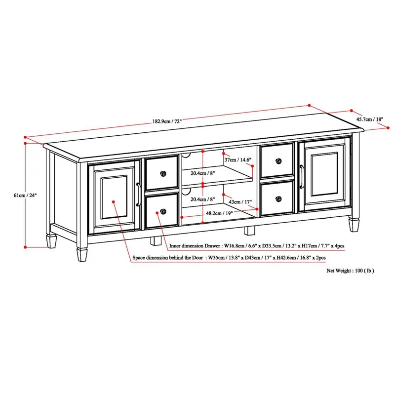 Connaught - 72\" Wide TV Stand - Antique White