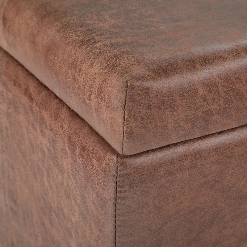 Dover - Storage Ottoman Bench - Distressed Umber Brown