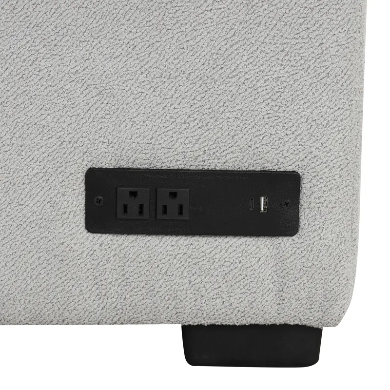L-Shaped Sectional Pull Out Sofa Bed Sleeper Sofa With Two USB Ports, Two Power Sockets And A Movabl