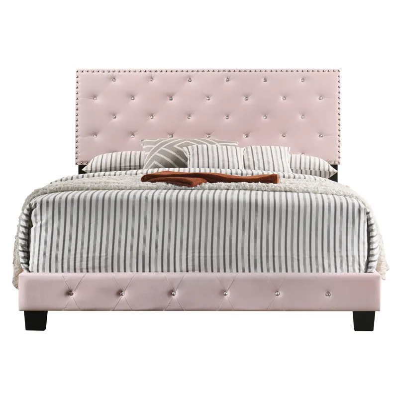 Suffolk - G1406-QB-UP Queen Bed - Pink