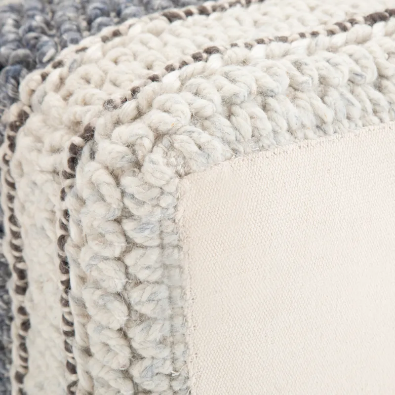 Grady - Square Pouf - Blue / Natural