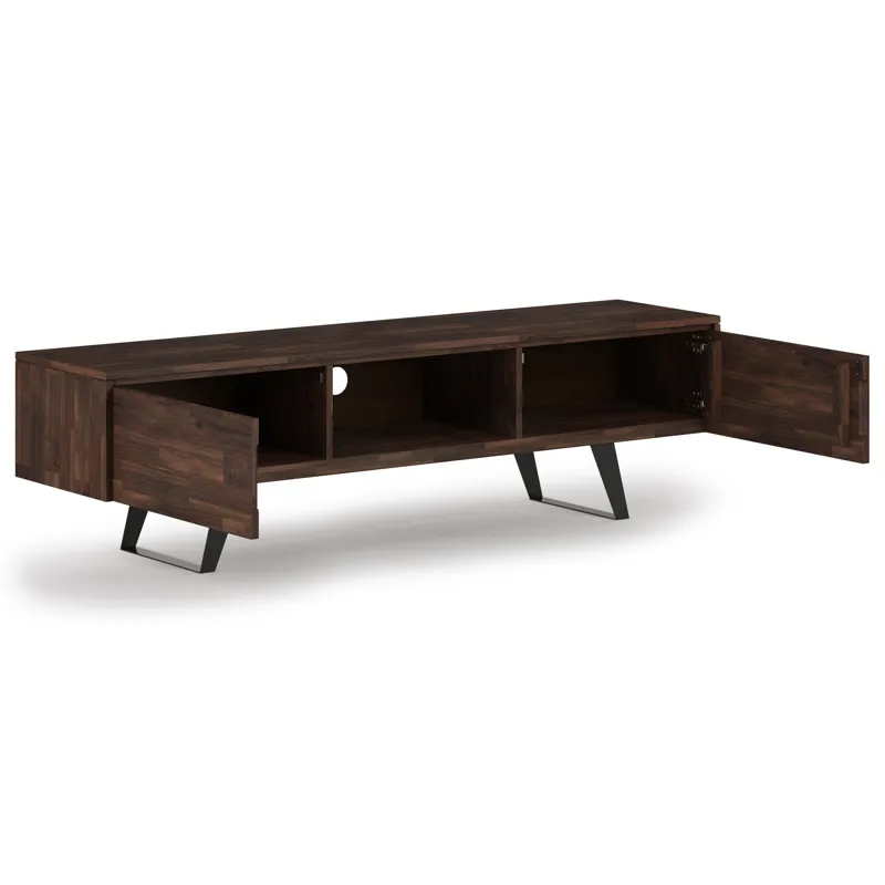 Lowry - 72" TV Media Stand - Distressed Charcoal Brown