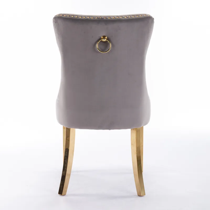 Nikki - Modern, High-End Tufted Solid Wood Contemporary Velvet Upholstered Dining Chair With Golden 