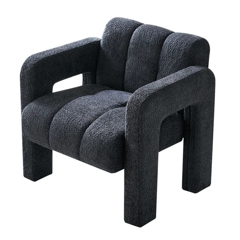 31.10\" Boucle Upholstered Accent Chair - Dark Gray