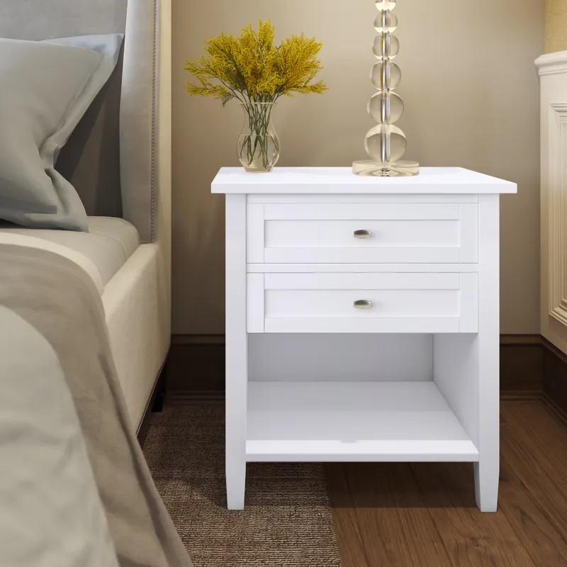 Warm Shaker - Bedside Table - White