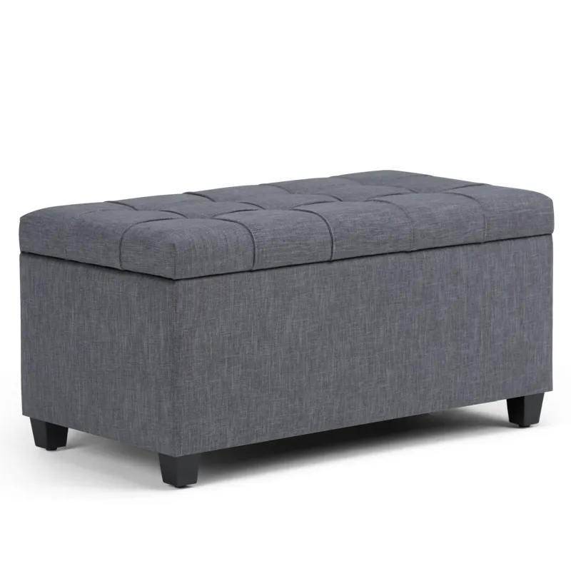 Sienna - Storage Ottoman Bench - Slate Grey