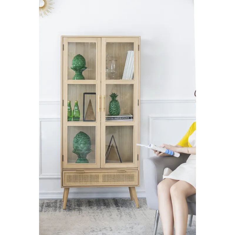 Tall Wooden Cabinet - Brown