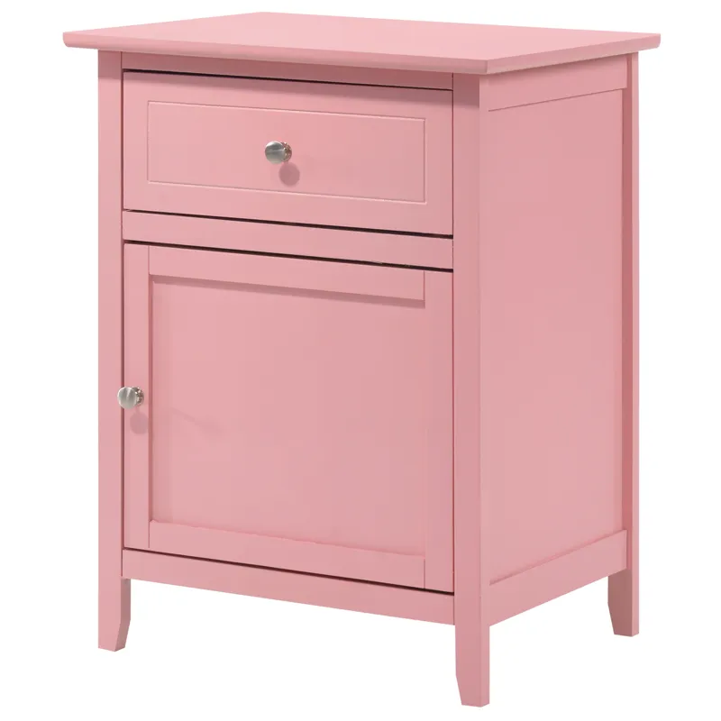 Izzy - G1404-N 1 Drawer /1 Door Nightstand - Pink