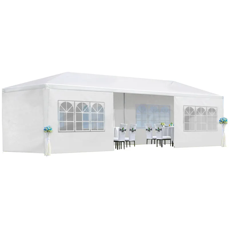 10X30' Wedding Party Canopy Tent Outdoor Gazebo With 8 Removable Sidewalls - White