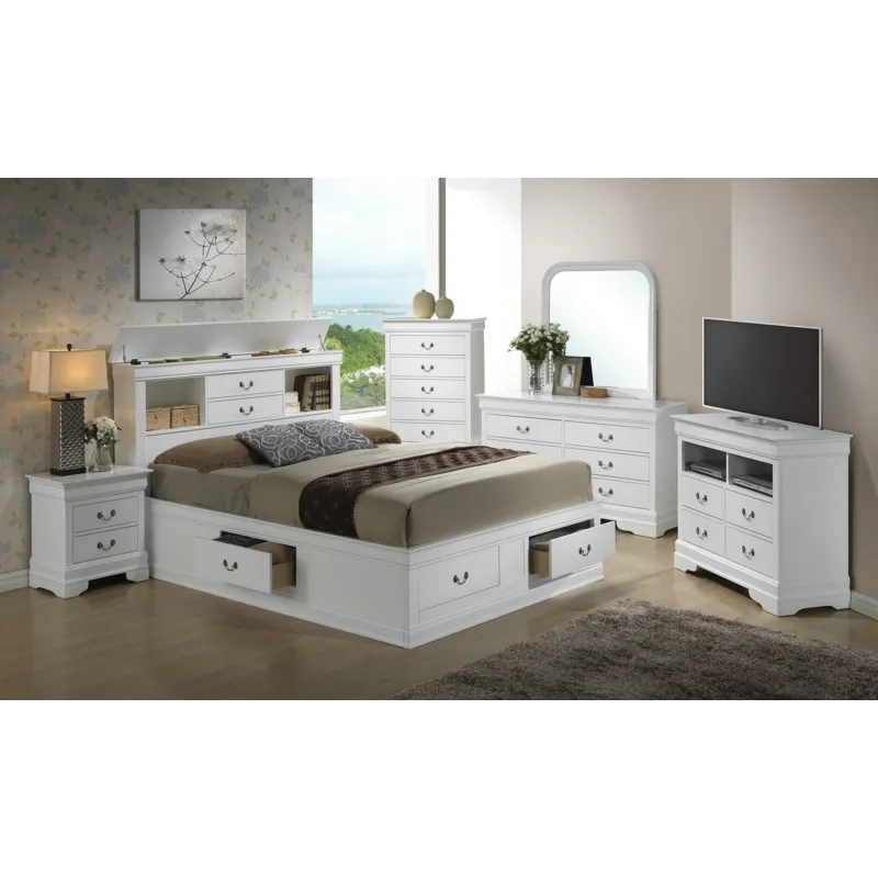 Louis Phillipe - G3190B-FSB Full Storage Bed - White