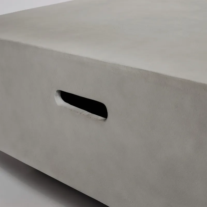 60\" Concrete Fire Pit Table - Light Gray