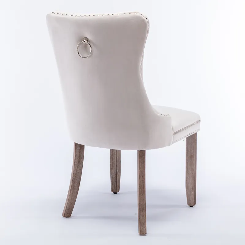 Nikki - Modern, High-End Tufted Solid Wood Contemporary Velvet Upholstered Dining Chair With Wood Le