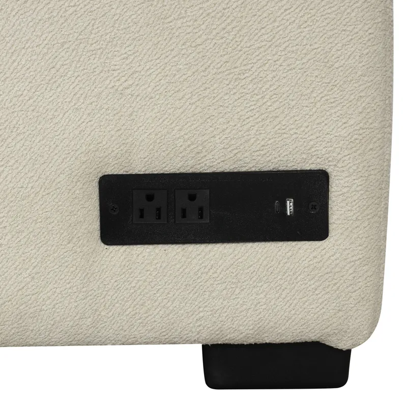 L-Shaped Sectional Pull Out Sofa Bed Sleeper Sofa With Two USB Ports, Two Power Sockets And A Movabl