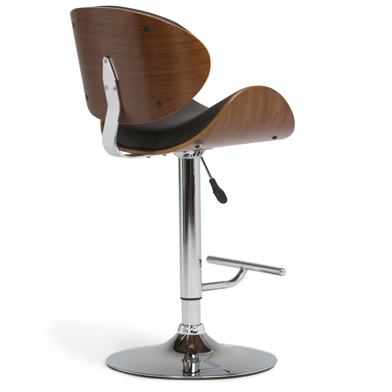 Marana - Bentwood Adjustable Swivel Bar Stool - Black