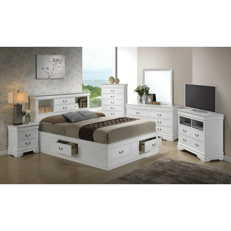 Louis Phillipe - G3190B-FSB Full Storage Bed - White