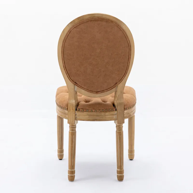 French Style Solid Wood Frame Antique Painting, Hand-Pulled Buckle Decoration PU Artificial Leather 