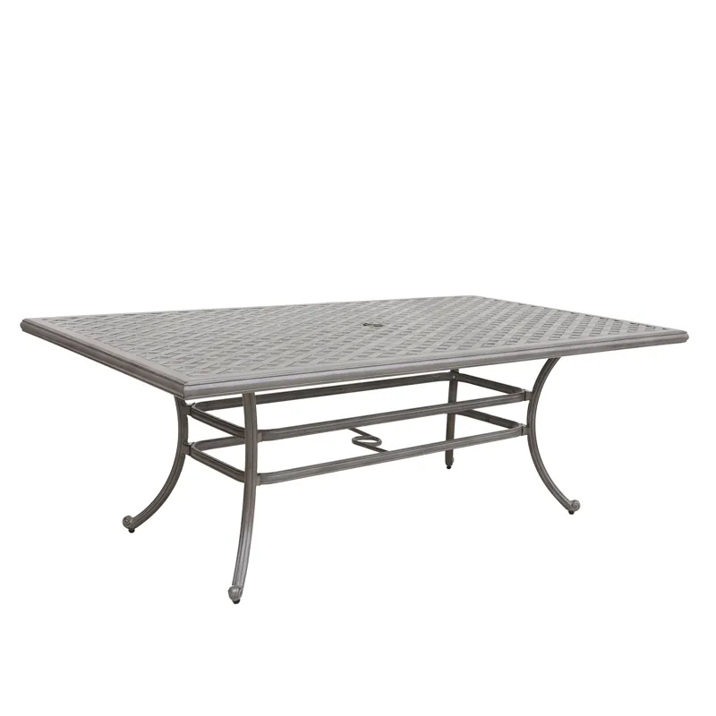46X86\" Cast Aluminum Rectangle Table - Gray