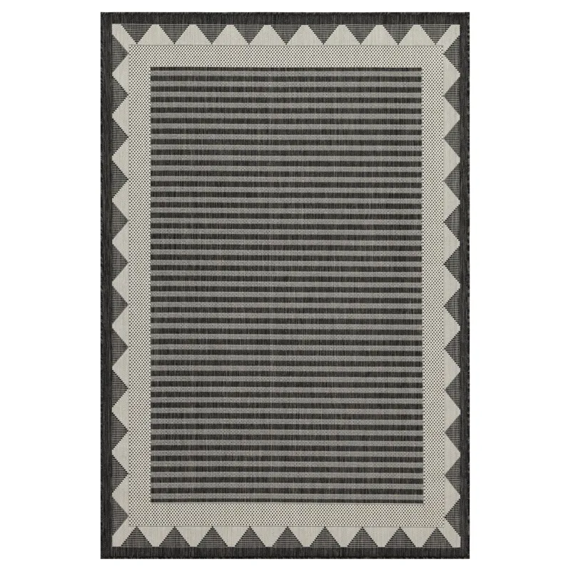 Sunshine - 2\'7\" X 7\'3\" Indoor / Outdoor Area Rug, Polypropylene - Anthracite