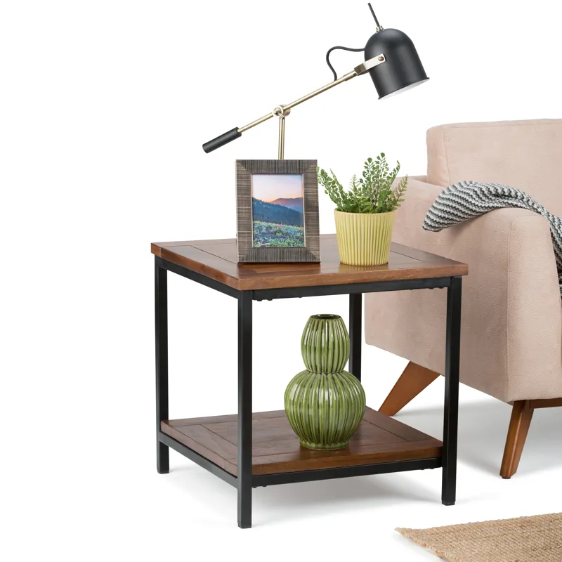 Skyler - End Table - Dark Cognac Brown