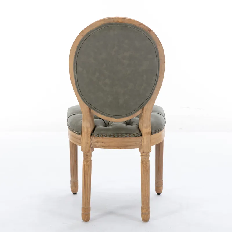French Style Solid Wood Frame Antique Painting, Hand-Pulled Buckle Decoration PU Artificial Leather 
