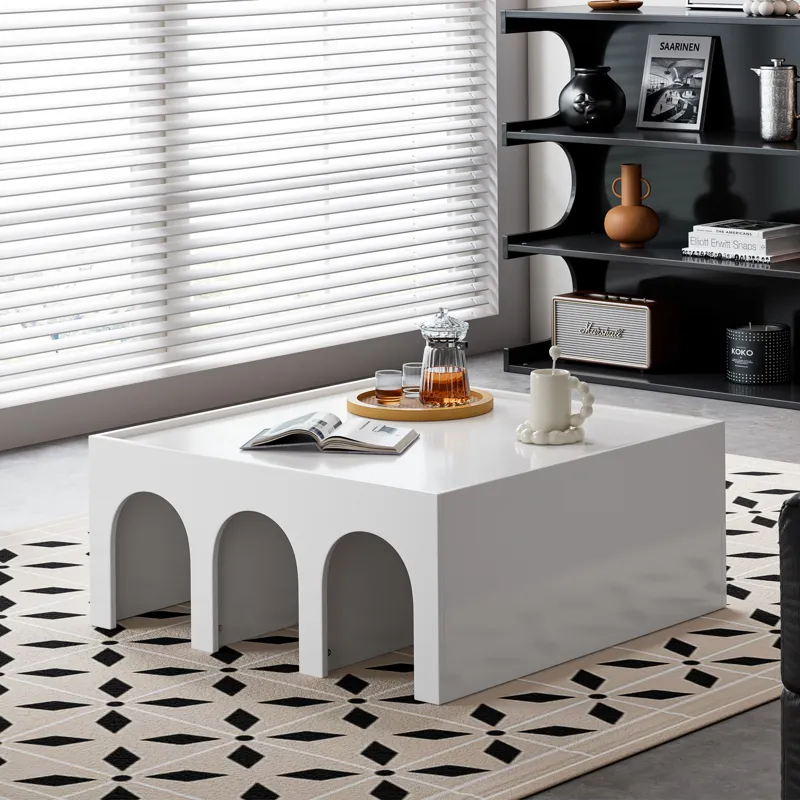 Multifunctional 4 Tier Book Shelf & Coffee Table For Living Room Bedroom Dining Room Study Entryway,