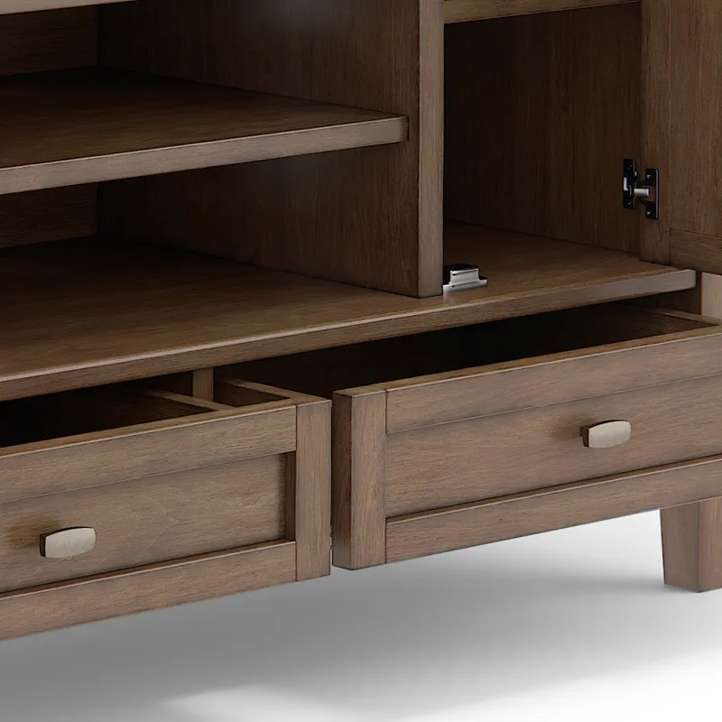 Warm Shaker - TV Media Stand - Rustic Natural Aged Brown
