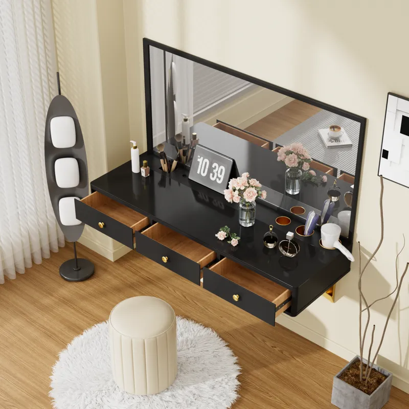 Floating Shelf With Drawer, Multi-Purpose Wall-Mounted Vanity Table, Mounted Desk, Floating Table Fo