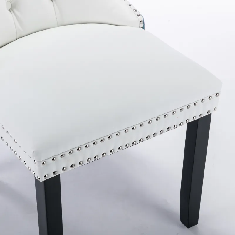 Nikki - Modern, High-End Tufted Solid Wood Contemporary PU And Velvet Upholstered Dining Chair With 