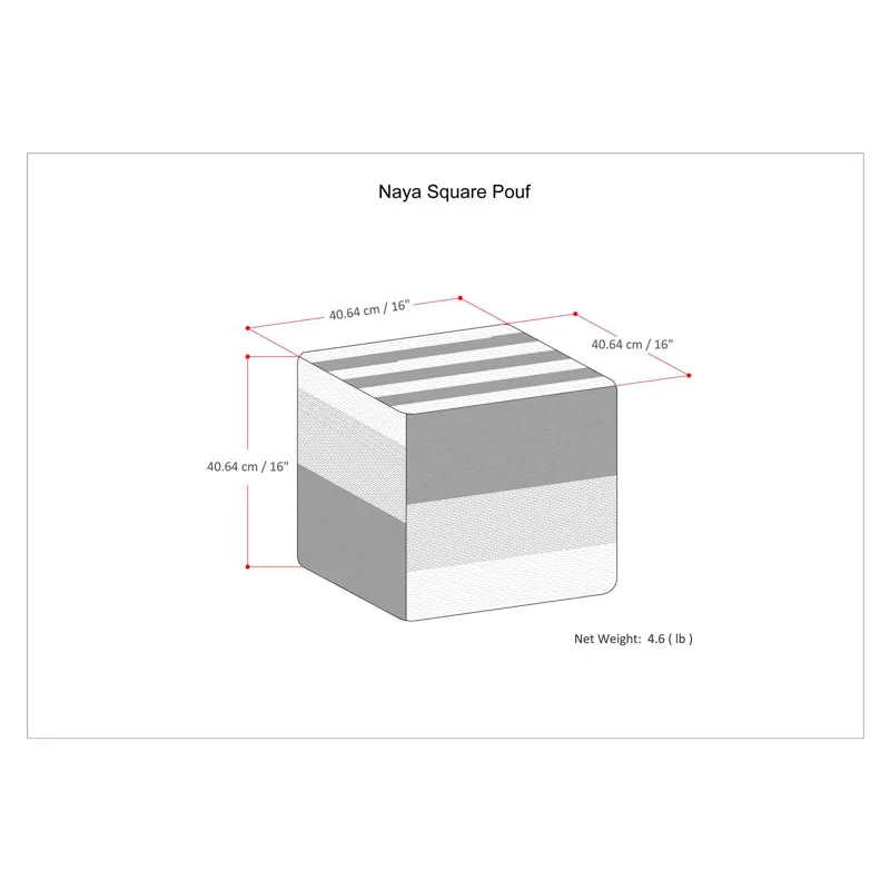 Naya - Cube Pouf - Blue Melange